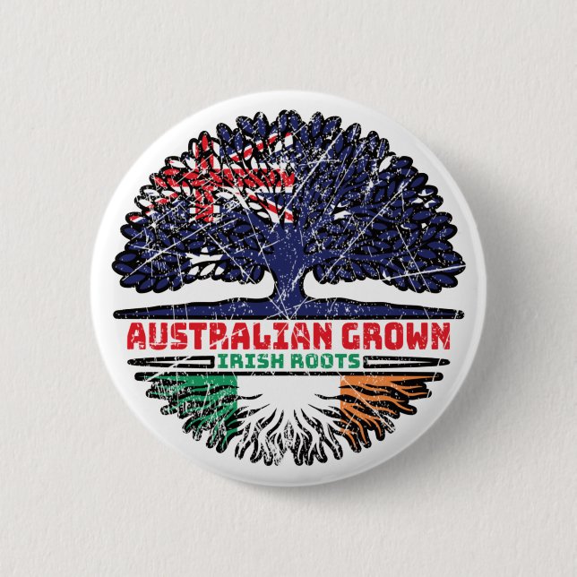 Irland - Australisches Tree Roots-Flag Button (Vorderseite)