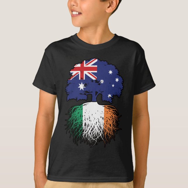 Irland - Australisches Tree Roots-Flag T-Shirt (Vorderseite)