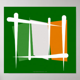 Irland-Bürsten-Flagge Poster