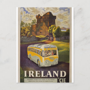Irland Busreisen mit CIE Vintage Irish Travel Feiertagspostkarte