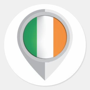 Irland Button Location Flag Runder Aufkleber