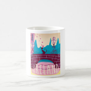 Irland Cartoon Vintages Reiseplakat Kaffeetasse