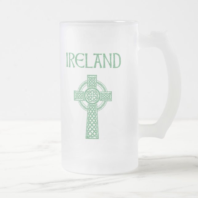 Irland Celtic Cross Mattierte Tasse (Rechts)