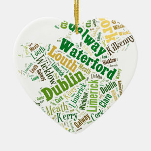Irland Cities Word Art Keramik Ornament