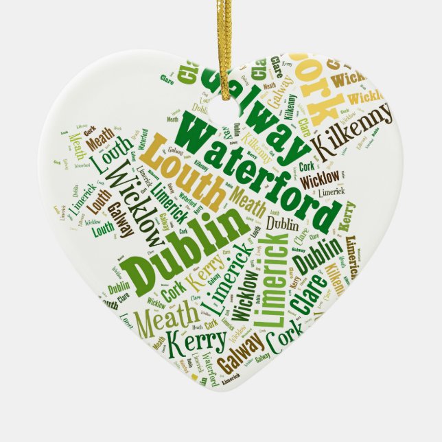 Irland Cities Word Art Keramik Ornament (Vorne)