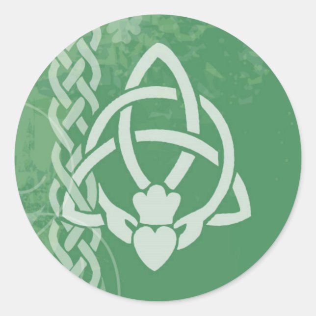 Irland Claddagh Runder Aufkleber (Vorderseite)