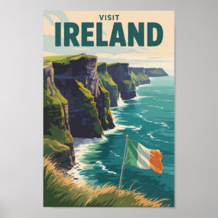 Irland Cliffs of Moher Illustration Reise Kunst Poster