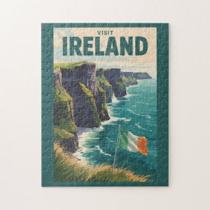 Irland Cliffs of Moher Illustration Reise Kunst Puzzle