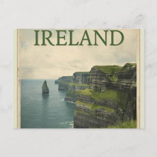 Irland Cliffs of Moher Vintage Reise Postkarte
