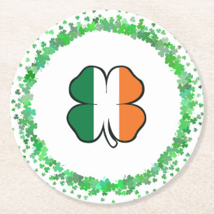 Irland Clover Saint Patrick's Day Runder Pappuntersetzer
