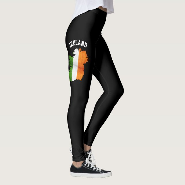Irland Country Flag Farben, Stilvolle Frauen Leggings (Rechts)