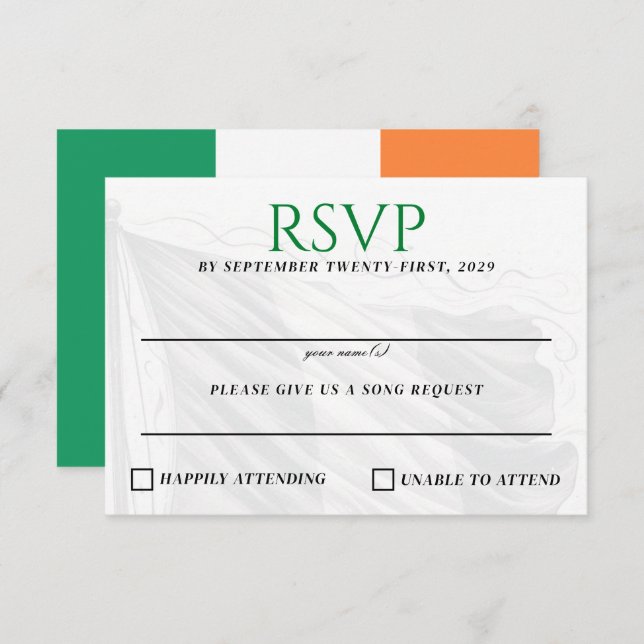 Irland Couple RSVP Karte (Vorne/Hinten)