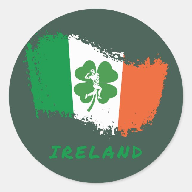 Irland Cricket Runder Aufkleber (Vorderseite)