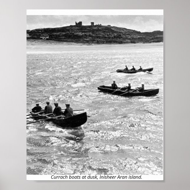 Irland, Currachboote vor der Insel Inisheer Aran Poster (Vorne)