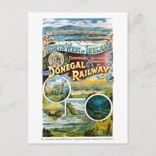Irland Donegal-Bahn restaurierte Vintage-Plakat Postkarte