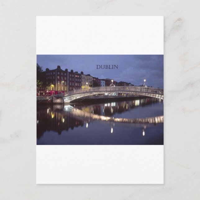 Irland Dublin Bridge night (St.K. Postkarte (Vorderseite)