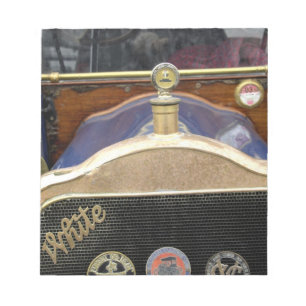 Irland, Dublin. Vintages Auto, weiß 2 Notizblock