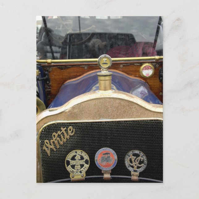 Irland, Dublin. Vintages Auto, weiß 2 Postkarte (Vorderseite)