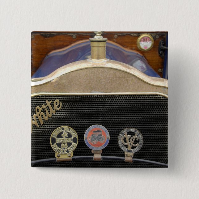 Irland, Dublin. Vintages Auto, weiß Button (Vorderseite)
