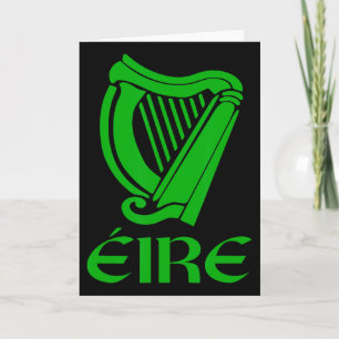 Irland Eire Eireann irischer Stolz Gälische Harfe Karte