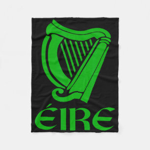 Irland Eire Eireann irischer Stolz Gälischer Harp  Fleecedecke