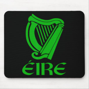 Irland Eire Eireann Irish Pride Gaelic Harp St Pa Mousepad
