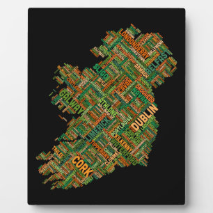 Irland Eire Stadt Text Karte Fotoplatte