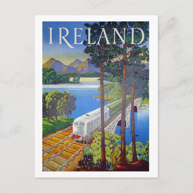 Irland, Eisenbahn, Landschaft, Vintag, Reise Postkarte (Vorderseite)