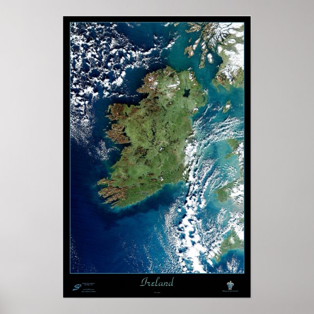 Irland, Europa-Satellitenposter Poster (Vorne)