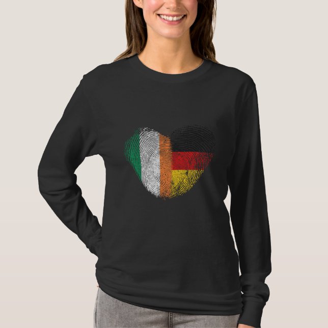 Irland Fingerabdruck für deutsch-irisch stolz T-Shirt (Vorderseite)