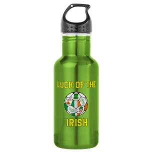 Irland Flag Fußball-Ball - Glück der Iren Edelstahlflasche