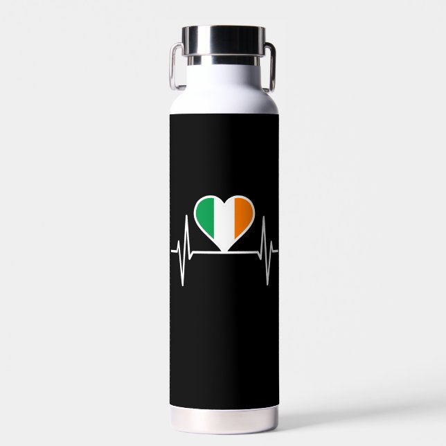 Irland Flag Heartbeat Trinkflasche (Vorne)