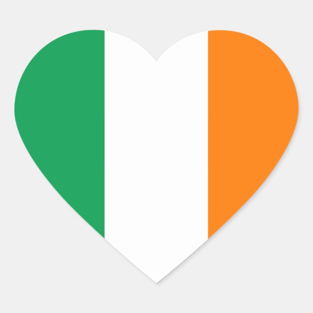 Irland Flag Heftsticker Herz-Aufkleber (Vorderseite)