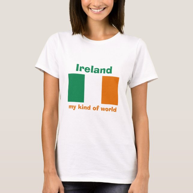 Irland Flag + Karte + Text T - Shirt (Vorderseite)