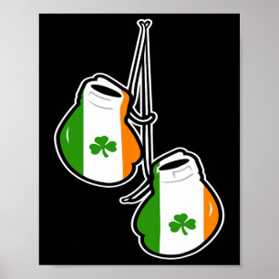 Irland Flag Kleeblatt Irish Boxing Gloves Poster
