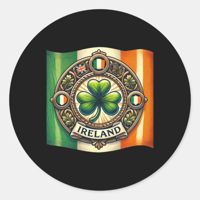 Irland Flag Lucky Kleeblatt Sticker (Vorderseite)