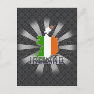 Irland Flag Map 2.0 Postkarte