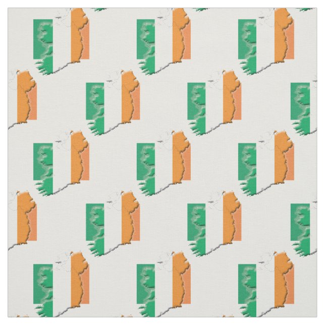 IRLAND Flag Map Kontur Stoff (Muster)
