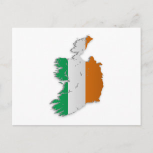 Irland Flag Map Postkarte