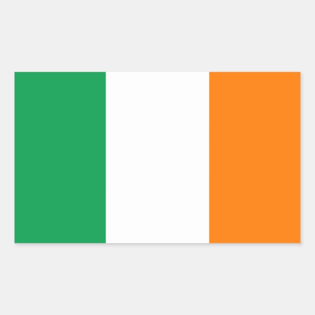 IRLAND FLAG RECHTECKIGER AUFKLEBER (Vorderseite)