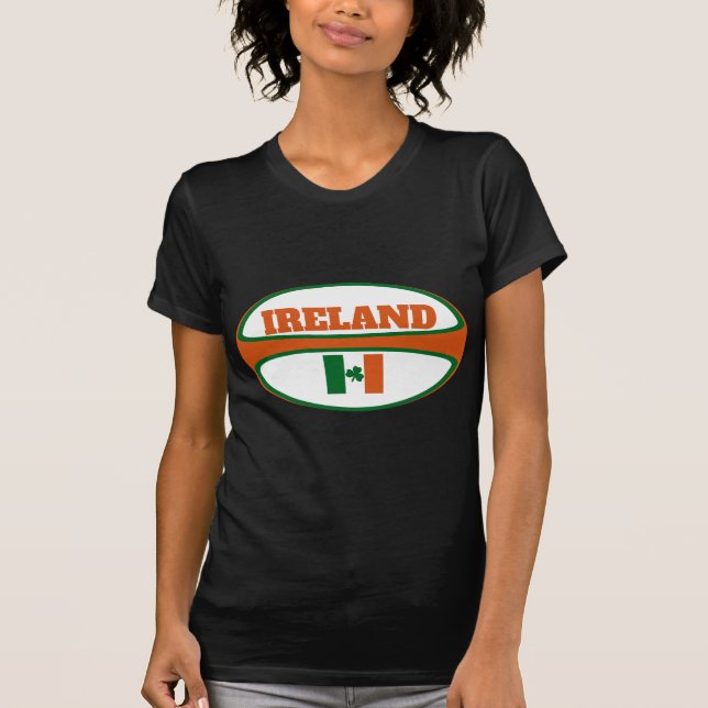 Irland Flag Rugby Ball T-Shirt (Vorderseite)