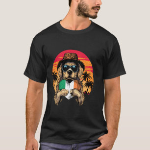 Irland Flagg Dog Sunset Heart Irish Roots Irish Pr T-Shirt