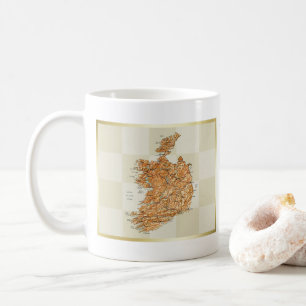Irland Flagge + Karte Tasse