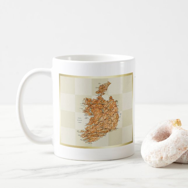 Irland Flagge + Karte Tasse (Mit Donut)