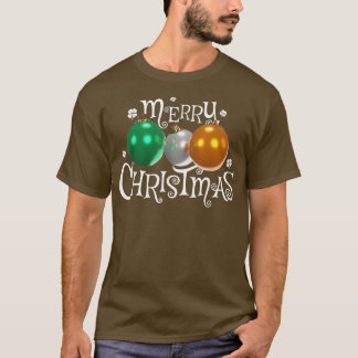 Irland Flagge Merry Christmas Balls Irish Patrioti T-Shirt