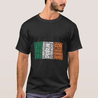 Irland-Flagge mit irischem Ortsnamen Wort T-Shirt