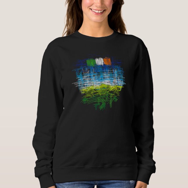 Irland - Flagge mit Landschaftsdesign Sweatshirt (Vorderseite)