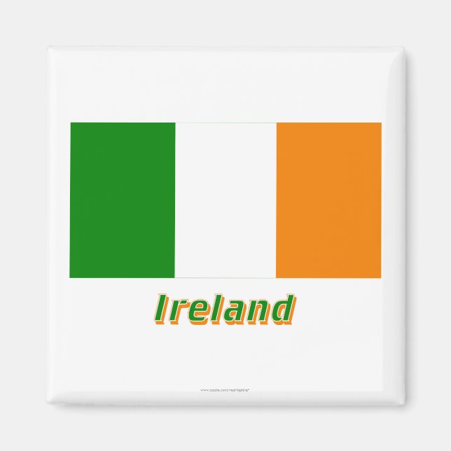 Irland Flagge mit Name Magnet (Vorne)