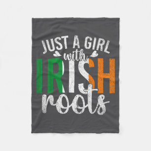 Irland-Flagge Nur Ein Mädchen Mit Irischen Wurzeln Fleecedecke