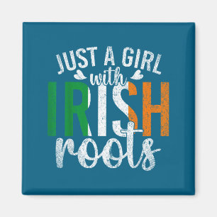 Irland-Flagge Nur Ein Mädchen Mit Irischen Wurzeln Magnet